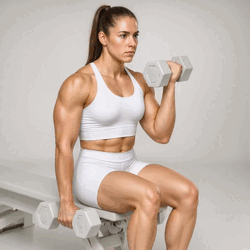 Seated Dumbbell Alternate Bicep Curl